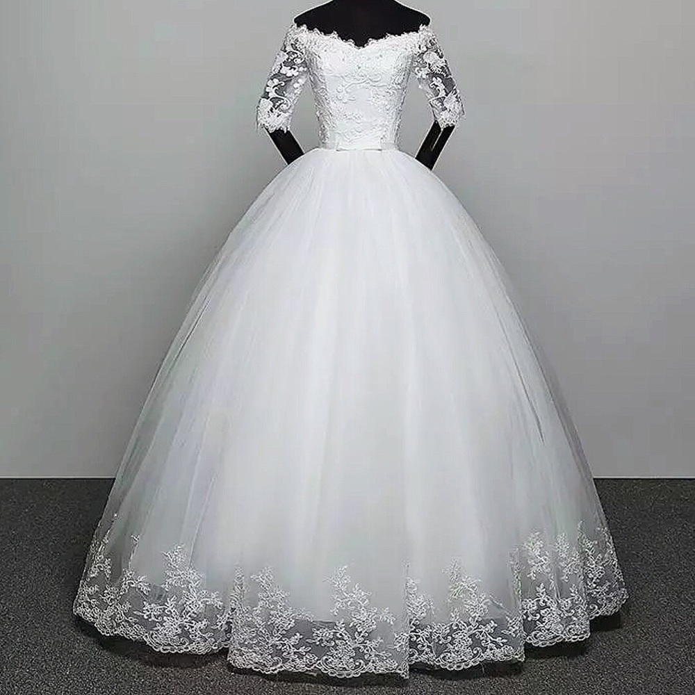 Courthouse Royal Satin Lace Wedding Dress, 4-28W - Picture 2 of 8